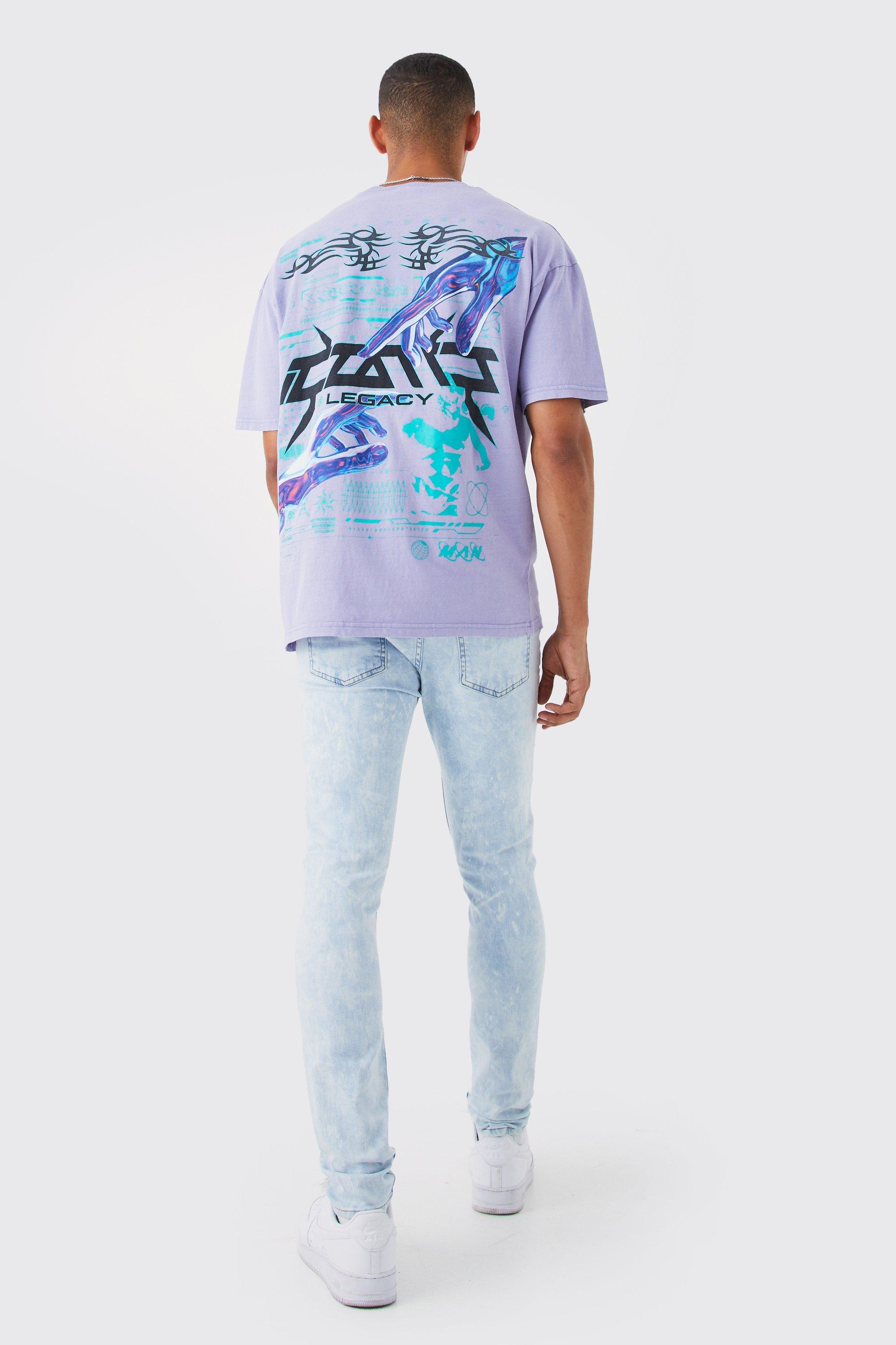 【BAON】Drain brushed washed denim pants Denim grey Oversized acid wash cargo jeans - Buy Online